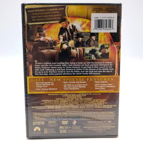 Indiana Jones and the Last Crusade Special Collectors Edition (DVD, 1989) New - Picture 2 of 2